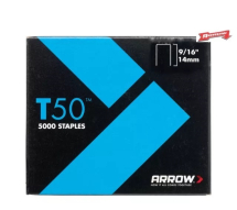 Arrow T50 Staples 14mm - 9/16inch (Pack 5000) Arrow T50 Staples 14mm - 9/16inch (Pack 5000)