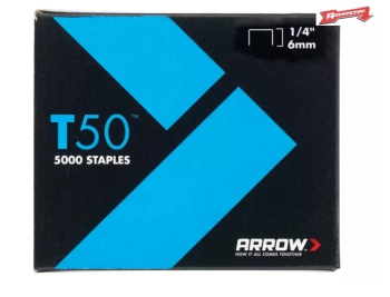 Arrow T50 Staples 6mm-1/4Inch (Pack 5000)