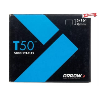 Arrow T50 Staples 8mm-5/16Inch (Pack 5000) Arrow T50 Staples 8mm-5/16Inch (Pack 5000)