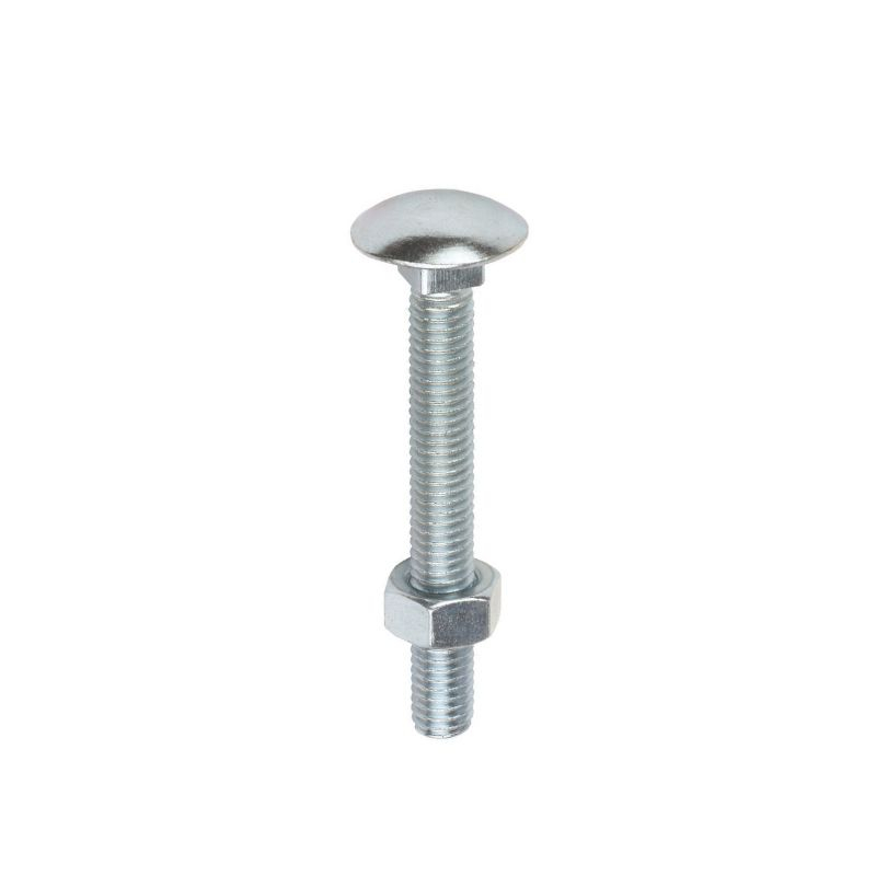 M6x100 CUP SQUARE CARRIAGE BOLTS COACH SCREW WITH HEX FULL NUT 