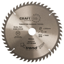 250mm x 30T x 30mm Bore Trend Craft Pro Blade 250mm x 30T x 30mm Bore Trend Craft Pro Blade