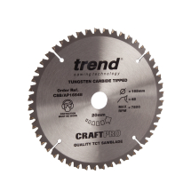 165mm x 48T x 20mm Bore Trend Craft Ali & Plastic Saw Blade 165mm x 48T x 20mm Bore Trend Craft Ali & Plastic Saw Blade