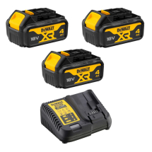 Dewalt 18V XR 4Ah Battery Triple Pack & Charger
