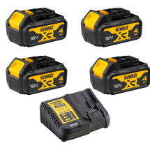 Dewalt 18V XR 4Ah Batteries Quad Pack & Charger Dewalt 18V XR 4Ah Batteries Quad Pack & Charger