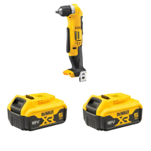 Dewalt 18V XR Angle Drill c/w 2 x 5Ah Batteries