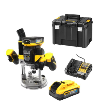 Dewalt 18V XR 1/2Inch Brushless Plunge Router c/w 2 x 5Ah Powerstack Batteries Dewalt 18V XR 1/2Inch Brushless Plunge Router c/w 2 x 5Ah Powerstack Batteries