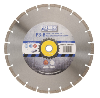 300mm x 2.8 x 9 x 20mm 3Star Diamond Blade DP15015 300mm x 2.8 x 9 x 20mm 3Star Diamond Blade DP15015