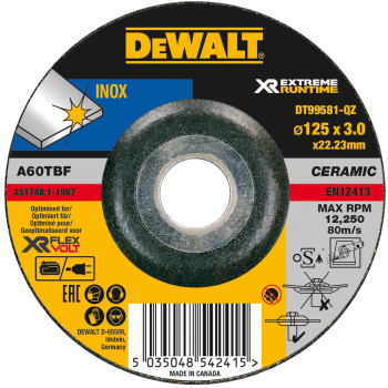 Dewalt Extreme 125mm x 3mm Flexvolt Metal Grinding Disc