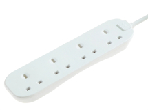 4gang x 2m Extension Lead 240v 13amp (White) 4gang x 2m Extension Lead 240v 13amp (White)