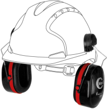 JSP Sonis Helmet Mounted Ear Defenders 26dB SNR