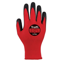 Traffi Centric Cut 3131X Rubber Coated Glove (Red) Sz10
