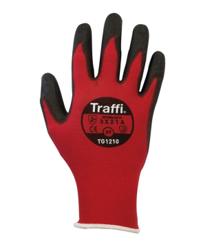 Traffi Metric Cut 3X21A P/U Coated Glove (Red) Sz9