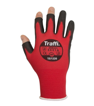 Traffi Metric Cut Level 3X21A P/U Coated Glove (Red) Sz8